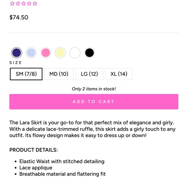 Katie J NYC TWEEN LARA SOLID LACE TRIM RUFFLE SKIRT SIZE SMALL - Picture 7 of 7